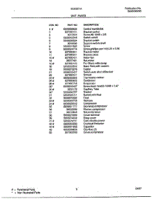 Unit parts for Frigidaire Dehumidifier 9330201A from AppliancePartsPros.com