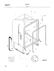 07 - Tub parts for Frigidaire Dishwasher FDB345LBB1 from AppliancePartsPros.com
