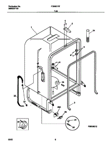 04 - Tub parts for Frigidaire Dishwasher FDB421RFR5 from AppliancePartsPros.com