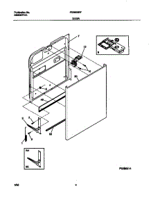 03 - Door parts for Frigidaire Dishwasher FDB835RFB0 from AppliancePartsPros.com