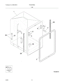 07 - Tub parts for Frigidaire Dishwasher FDS252RBS2 from AppliancePartsPros.com