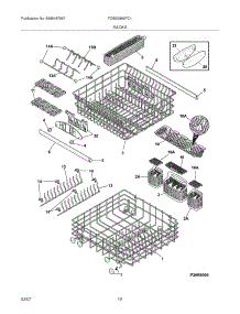 13 - Racks parts for Frigidaire Dishwasher FDBB2865FC1 from AppliancePartsPros.com