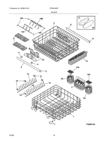 13 - Racks parts for Frigidaire Dishwasher FDBB4365FS1 from AppliancePartsPros.com