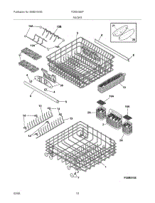 13 - Racks parts for Frigidaire Dishwasher FDBB4365FB0 from AppliancePartsPros.com