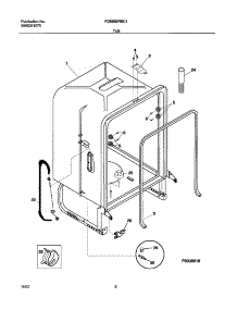 07 - Tub parts for Frigidaire Dishwasher FDB956RBC1 from AppliancePartsPros.com
