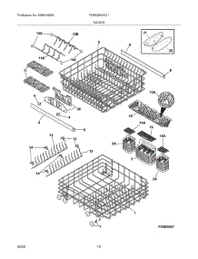13 - Racks parts for Frigidaire Dishwasher FDBB2840EC1 from AppliancePartsPros.com