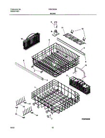 13 - Racks parts for Frigidaire Dishwasher FDBC56BAS1 from AppliancePartsPros.com