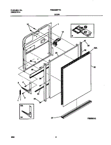 03 - Door parts for Frigidaire Dishwasher FDB435RFR4 from AppliancePartsPros.com