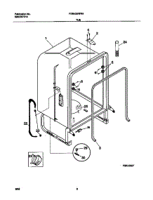 04 - Tub parts for Frigidaire Dishwasher FDB435RFR4 from AppliancePartsPros.com