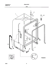 07 - Tub parts for Frigidaire Dishwasher FDB421RFR7 from AppliancePartsPros.com