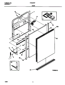 03 - Door parts for Frigidaire Dishwasher FDB435RFS0 from AppliancePartsPros.com