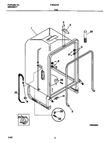 04 - Tub parts for Frigidaire Dishwasher FDB435RFS0 from AppliancePartsPros.com