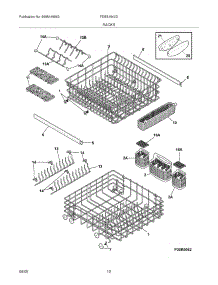 13 - Racks parts for Frigidaire Dishwasher FDBB1940DB2 from AppliancePartsPros.com