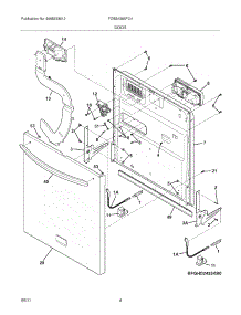 05 - Door parts for Frigidaire Dishwasher FDBB4365FC4 from AppliancePartsPros.com