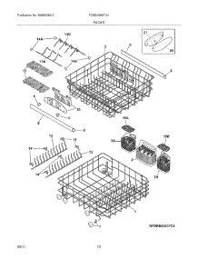 13 - Racks parts for Frigidaire Dishwasher FDBB4365FC4 from AppliancePartsPros.com