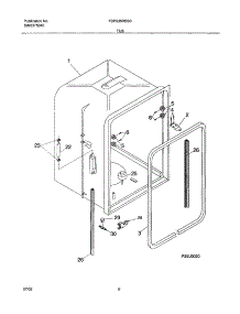 07 - Tub parts for Frigidaire Dishwasher FDP635RBS0 from AppliancePartsPros.com