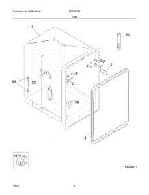 07 - Tub parts for Frigidaire Dishwasher FDR252RBB2 from AppliancePartsPros.com