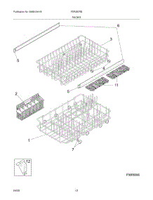 13 - Racks parts for Frigidaire Dishwasher FDR252RBB2 from AppliancePartsPros.com
