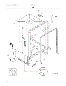 07 - Tub parts for Frigidaire Dishwasher FDB520RHB2 from AppliancePartsPros.com