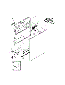 Door parts for Frigidaire Dishwasher FDB836GFS6 from AppliancePartsPros.com