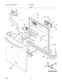 05 - Door parts for Frigidaire Dishwasher DGHD2433KF1 from AppliancePartsPros.com