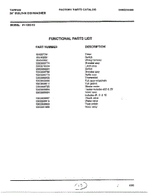 Functional parts for Frigidaire Dishwasher 61-1083-10 from AppliancePartsPros.com