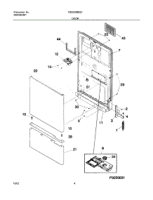 05 - Door parts for Frigidaire Dishwasher FDS252RBS1 from AppliancePartsPros.com