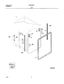 07 - Tub parts for Frigidaire Dishwasher FDS252RBS1 from AppliancePartsPros.com