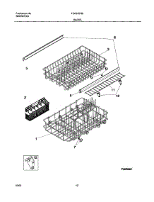 13 - Racks parts for Frigidaire Dishwasher FDR252RBB0 from AppliancePartsPros.com