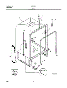 07 - Tub parts for Frigidaire Dishwasher GLDB958AB0 from AppliancePartsPros.com