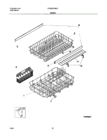 13 - Racks parts for Frigidaire Dishwasher FDS252RBS1 from AppliancePartsPros.com