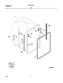 07 - Tub parts for Frigidaire Dishwasher FDS252RBS0 from AppliancePartsPros.com