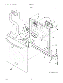 05 - Door parts for Frigidaire Dishwasher FGBD2451KW1 from AppliancePartsPros.com