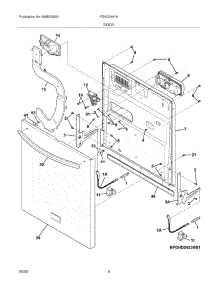 05 - Door parts for Frigidaire Dishwasher FGHD2461KB1 from AppliancePartsPros.com