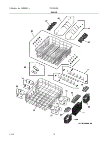 13 - Racks parts for Frigidaire Dishwasher FGHD2455LW0 from AppliancePartsPros.com