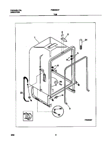 04 - Tub parts for Frigidaire Dishwasher FDB636GFT0 from AppliancePartsPros.com