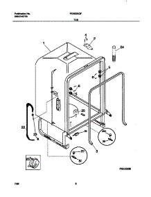 04 - Tub parts for Frigidaire Dishwasher FDB836GFT3 from AppliancePartsPros.com