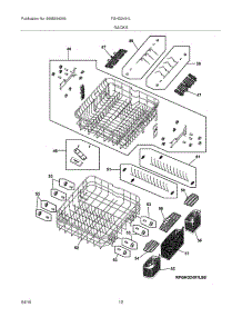 13 - Racks parts for Frigidaire Dishwasher FGHD2491LW0 from AppliancePartsPros.com