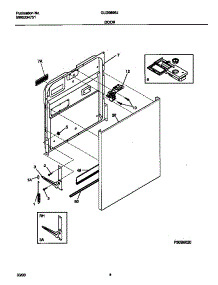 03 - Door parts for Frigidaire Dishwasher GLDB656JB0 from AppliancePartsPros.com
