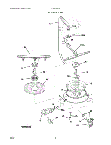 09 - Motor & Pump parts for Frigidaire Dishwasher FDBB2040FB0 from AppliancePartsPros.com