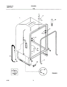 07 - Tub parts for Frigidaire Dishwasher FDB956RBC0 from AppliancePartsPros.com