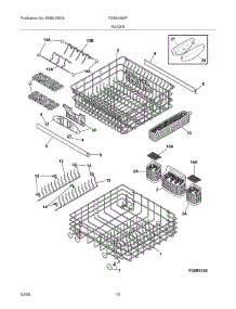 13 - Racks parts for Frigidaire Dishwasher FDBB4365FC2 from AppliancePartsPros.com