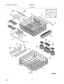 13 - Racks parts for Frigidaire Dishwasher PLD2855RFC1 from AppliancePartsPros.com