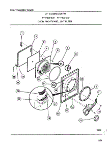 Door / Front Panel / Lint Filter parts for Frigidaire Dryer 7308-80D from AppliancePartsPros.com