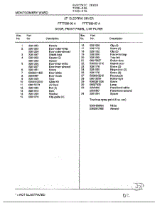 Door, Front Panel, Lint Filter Page 2 parts for Frigidaire Dryer 7589-87A from AppliancePartsPros.com