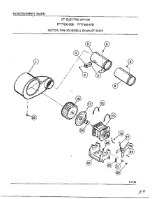 Motor, Fan Housing And Exhaust Duct parts for Frigidaire Dryer 7308B from AppliancePartsPros.com