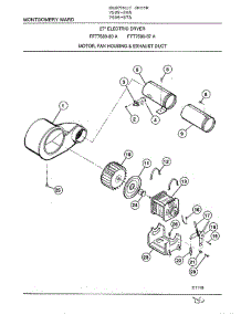 Motor, Fan Housing And Exhaust Duct parts for Frigidaire Dryer 7589-87A from AppliancePartsPros.com
