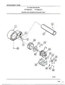 Motor / Fan Housing And Exhaust Duct parts for Frigidaire Dryer 7589-87C from AppliancePartsPros.com