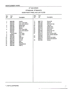 Door Front Panel And Lint Filter Page 2 parts for Frigidaire Dryer 8208B from AppliancePartsPros.com