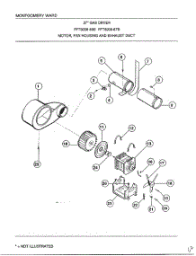 Motor / Fan Housing And Exhaust Duct parts for Frigidaire Dryer 8208B from AppliancePartsPros.com